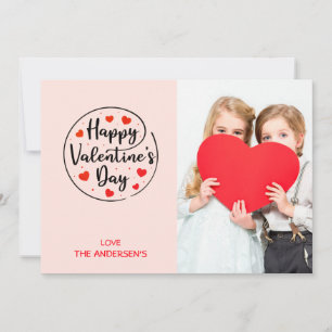 Cartes Pour Fêtes Annuelles Script Circle Heureuse Sainte-Valentin du coeur