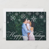 Cartes Pour Fêtes Annuelles Script classique Joyeux jours fériés photo horizon (Devant)