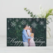 Cartes Pour Fêtes Annuelles Script classique Joyeux jours fériés photo horizon (Debout devant)