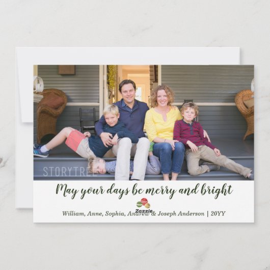 Cartes Pour Fêtes Annuelles Script classique Joyeux Noël 7 Collage photo (Dos)