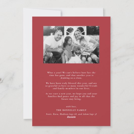 Cartes Pour Fêtes Annuelles Script classique Joyeux Noël rouge et vert (Dos)