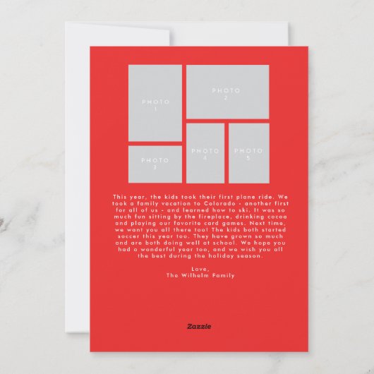 Cartes Pour Fêtes Annuelles Script Cursive Joyeux Flourdissement Plein Photo V (Dos)