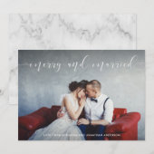 Cartes Pour Fêtes Annuelles Script d'amour | Joyeux et marié avec photo (Devant / Derrière)