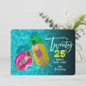 Cartes Pour Fêtes Annuelles Script de brosse moderne 2025 Typographie Photo du (Debout devant)