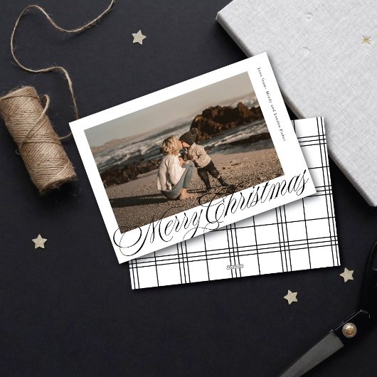 Cartes Pour Fêtes Annuelles Script de calligraphie classique Joyeux Noël Photo