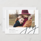 Cartes Pour Fêtes Annuelles Script de hachage | Joie | Photo horizontale (Devant)