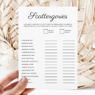 Cartes Pour Fêtes Annuelles Script de jeu de Catégories dispersées pour une do