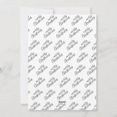 Cartes Pour Fêtes Annuelles Script de Joyeux Noël minimal noir et blanc (Dos)