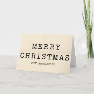 Cartes Pour Fêtes Annuelles Script de machine à écrire rétro Joyeux Noël