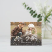 Cartes Pour Fêtes Annuelles Script de neige de Noël pleine photo (Debout devant)