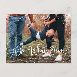 Cartes Pour Fêtes Annuelles Script de neige moderne 2 photo