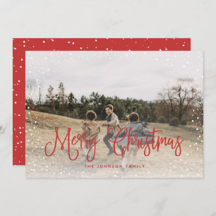 Cartes Pour Fêtes Annuelles Script de neige moderne 2 photo