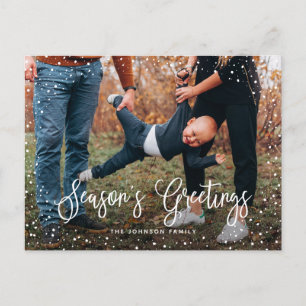 Cartes Pour Fêtes Annuelles Script de neige moderne 2 photo