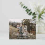 Cartes Pour Fêtes Annuelles Script de neige moderne 2 photo (Debout devant)