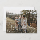 Cartes Pour Fêtes Annuelles Script de neige moderne 2 photo (Devant)