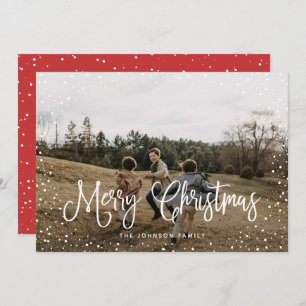 Cartes Pour Fêtes Annuelles Script de neige moderne 2 photo