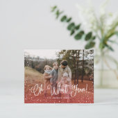 Cartes Pour Fêtes Annuelles Script de neige moderne 2 photo (Debout devant)