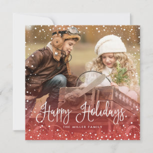 Cartes Pour Fêtes Annuelles Script de Noël de neige Carré photo