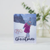 Cartes Pour Fêtes Annuelles Script de Noël le plus moderne (Debout devant)