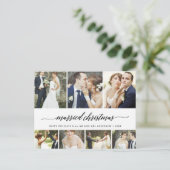 Cartes Pour Fêtes Annuelles Script de Noël Marié Holiday 7Photo Collage (Debout devant)