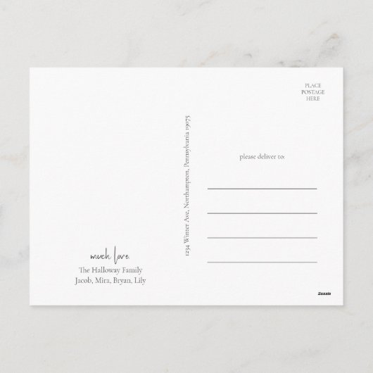 Cartes Pour Fêtes Annuelles Script de Noël moderne 3 photo verticale (Dos)