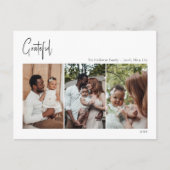 Cartes Pour Fêtes Annuelles Script de Noël moderne Grateful trois photos (Devant)