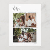 Cartes Pour Fêtes Annuelles Script de Noël moderne Grateful Vertical 3 Photo (Devant)