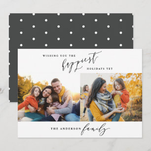 Cartes Pour Fêtes Annuelles Script de Noël multi photo minimal