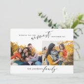 Cartes Pour Fêtes Annuelles Script de Noël multi photo minimal (Debout devant)