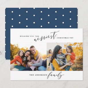 Cartes Pour Fêtes Annuelles Script de Noël multi photo minimal