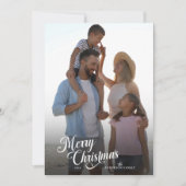 Cartes Pour Fêtes Annuelles Script de Noël Photo complète Boho Verdure Message (Devant)