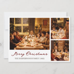 Cartes Pour Fêtes Annuelles Script de rennes de Noël Famille Collage photo