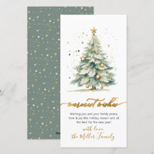 Cartes Pour Fêtes Annuelles Script de souhaits les plus chauds non photo Arbre