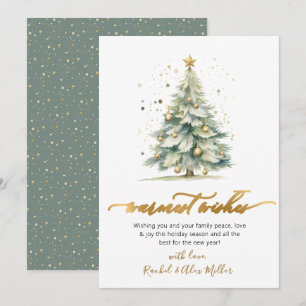 Cartes Pour Fêtes Annuelles Script de souhaits les plus chauds non photo Arbre