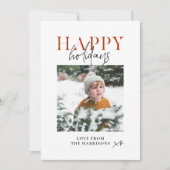 Cartes Pour Fêtes Annuelles Script de vacances heureux minimal moderne Enfants (Devant)