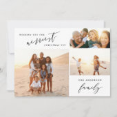 Cartes Pour Fêtes Annuelles Script de vacances multi photo minimal (Devant)