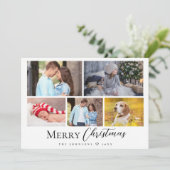 Cartes Pour Fêtes Annuelles Script décontracté Multi photo Joyeux Noël (Debout devant)