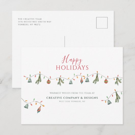 Cartes Pour Fêtes Annuelles Script d'entreprise moderne (Devant / Derrière)