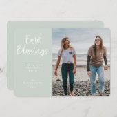 Cartes Pour Fêtes Annuelles Script écrit à la main moderne Bénédiction de Pâqu (Devant / Derrière)