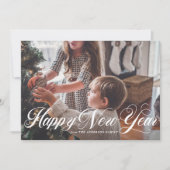 Cartes Pour Fêtes Annuelles Script élégant | Happy New Year (Devant)