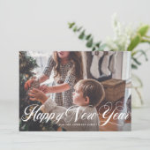 Cartes Pour Fêtes Annuelles Script élégant | Happy New Year (Debout devant)