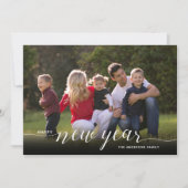 Cartes Pour Fêtes Annuelles Script élégant photo Nouvel An 2 (Devant)