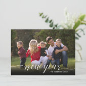 Cartes Pour Fêtes Annuelles Script élégant photo Nouvel An 2 (Debout devant)