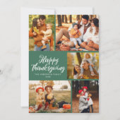 Cartes Pour Fêtes Annuelles Script élégant remerciement photo collage (Devant)