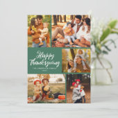 Cartes Pour Fêtes Annuelles Script élégant remerciement photo collage (Debout devant)