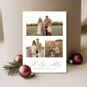 Cartes Pour Fêtes Annuelles Script Élégant Si Joyeux Neutre 3 Photo