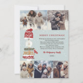 Cartes Pour Fêtes Annuelles Script en bois rustique Noël 5 photos (Devant)