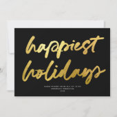 Cartes Pour Fêtes Annuelles Script Festif moderne Pas de photo Business Black  (Devant)