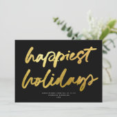 Cartes Pour Fêtes Annuelles Script Festif moderne Pas de photo Business Black  (Debout devant)