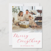 Cartes Pour Fêtes Annuelles Script Festif Rouge Simple Joyeux Tout Photo (Devant)